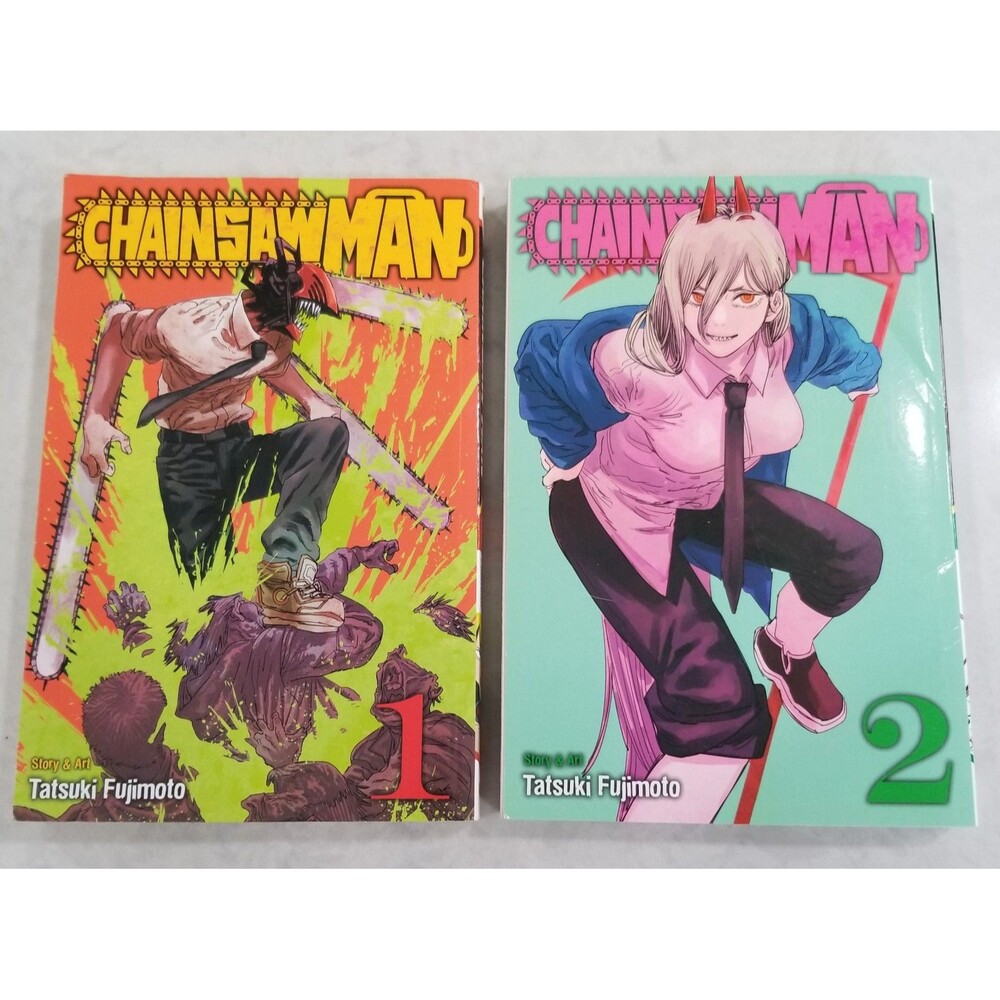 Manga Chainsaw Man vol 1 and 2 paperback book